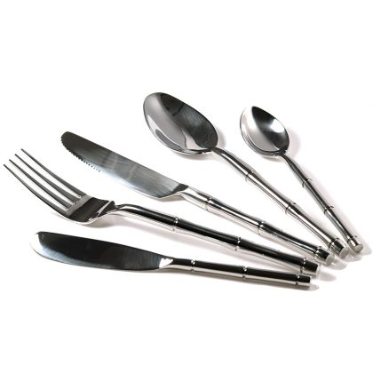 Bamboo Handle Dining Set (30 pieces)