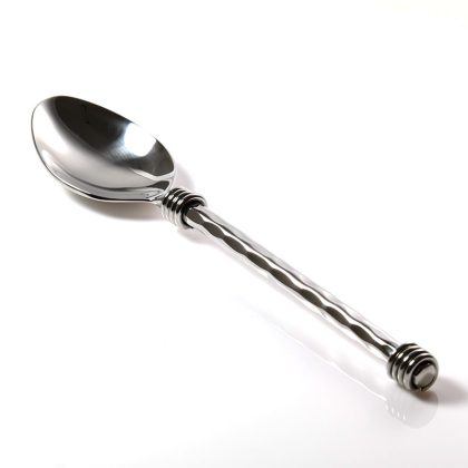Coiled dimple handle dessert spoon