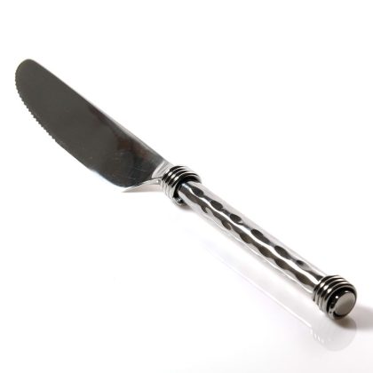 Coiled dimple handle side knife
