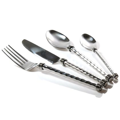 Coiled dimple handle dining set (24 pieces)