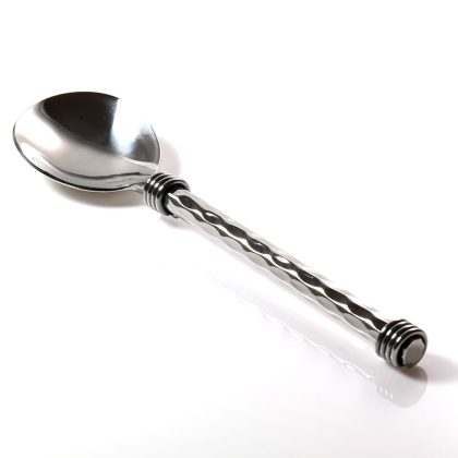 Coiled dimple handle soup spoon