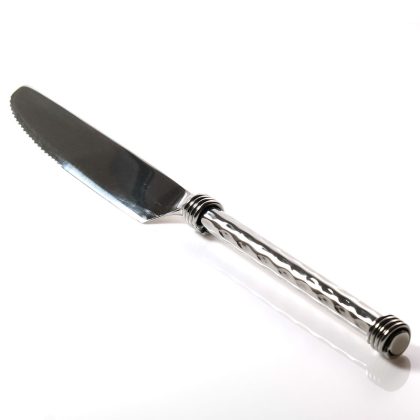 Coiled dimple handle table knife