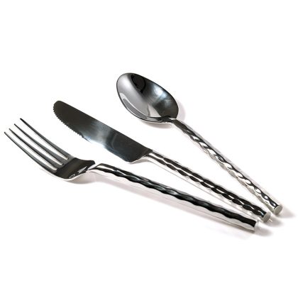 Round dimple handle dining set (18 pieces)