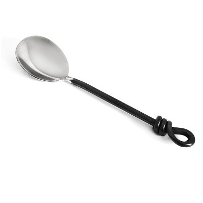 Black Rope Handle Side Soup Spoon