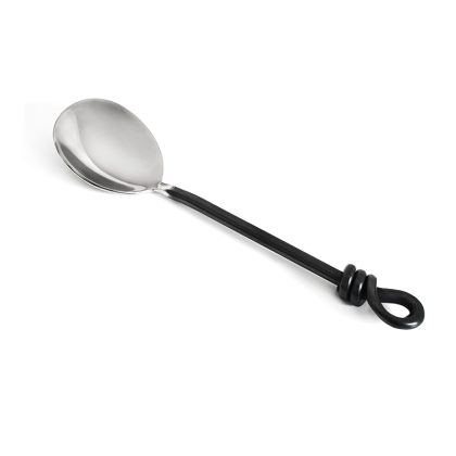 Black Rope Handle Side Soup Spoon