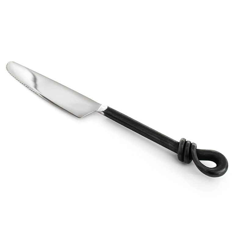 Black Rope Handle Table Knife